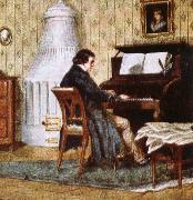 schumann composing at his piano